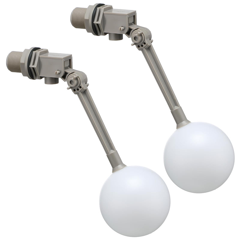 [Australia - AusPower] - Cinnvoice 2 Pack Water Float Valve with Adjustable Arm, Water Float Ball 3/4 inches Grey Valve for Tank Automatic Shut off Livestock Waterer 