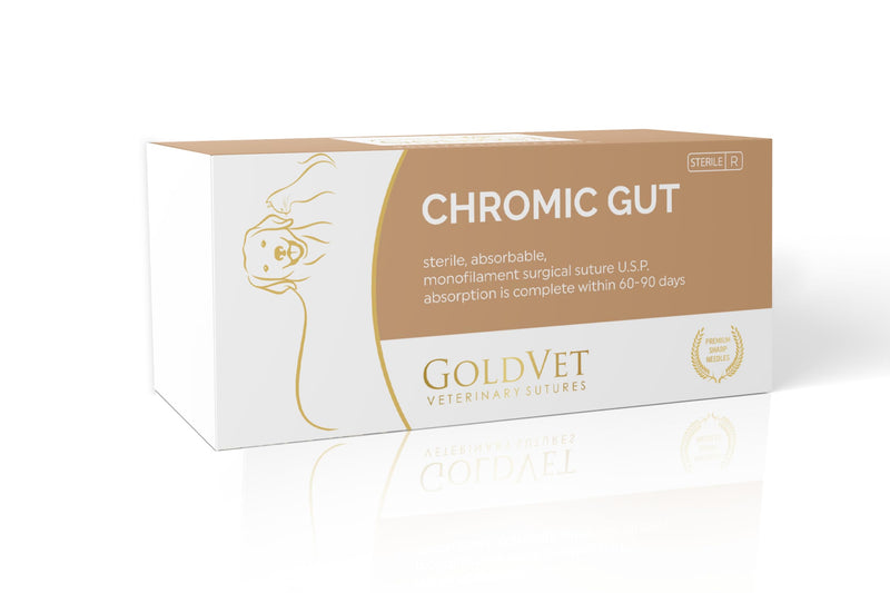 [Australia - AusPower] - CHROMIC Gut Absorbable Surgical Suture USP Size 2-0, 1/2 36mm Taper Needle, 29.5 Inches (75 cm), 12 Count, Veterinary Use 