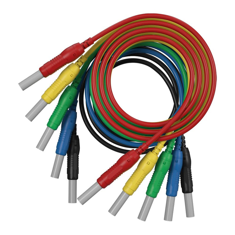 [Australia - AusPower] - 5pcs Banana to Banana Test Lead Safety Type Cable Line Wire, Retractable 4mm Banana Plug for MultiMeter, Electrical Test Jumper Wire 100cm/3.3ft 70019A 5pcs A 
