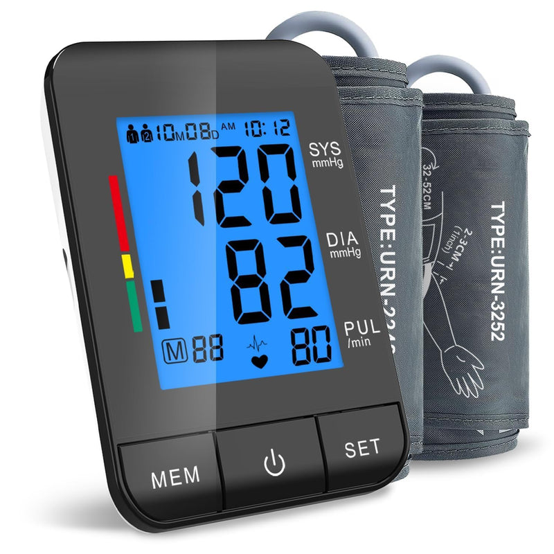 [Australia - AusPower] - Accurate Digital BP Machine - Automatic Blood Pressure Monitor with XL Cuff (13-21") & M/L Cuff (9-17") for Big/Medium Arms, Large Backlit LCD Display, 360° Adjustable & Portable for Adults 