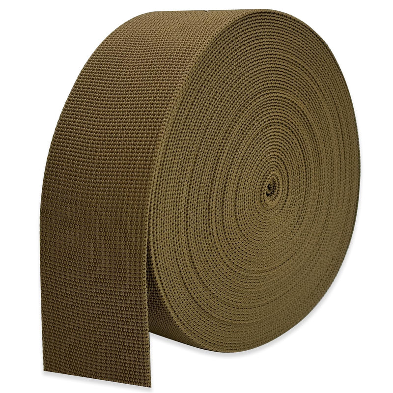 [Australia - AusPower] - Wide Webbing Straps for Replacement Lawn Chair 2inch 12 Yards Heavy Polyprorylene Straps for Outdoor DIY Gear Repair Pet Collars Decorative Webbing Straps for Crafts Bags Champagne 32 