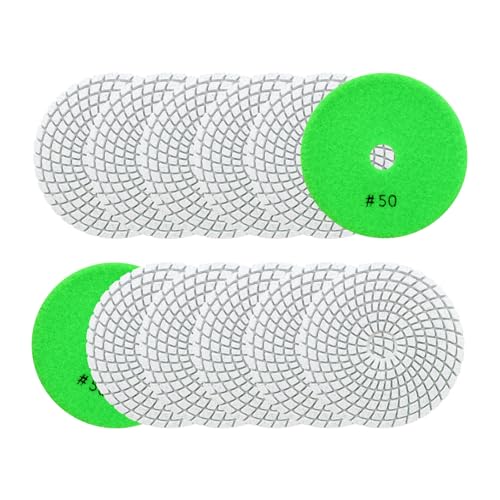 Wet Diamond Polishing Discs - 12 Pieces 100 mm Diamond Polishing Pad Grit 50 for Granite Marble Artificial Stone Quartz for Angle Grinder