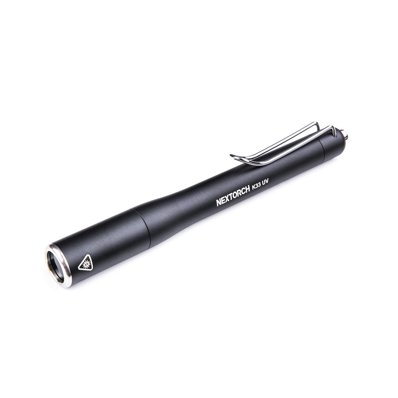 [Australia - AusPower] - NEXTORCH K33 UV Pen Light, 365 nm Black Light Rechargeable Pocket Flashlight with Black Glass Filter & 1300 mW for Resin, Pet Urine Detection, Evidence Collection, Authentication, Hygiene Inspection 