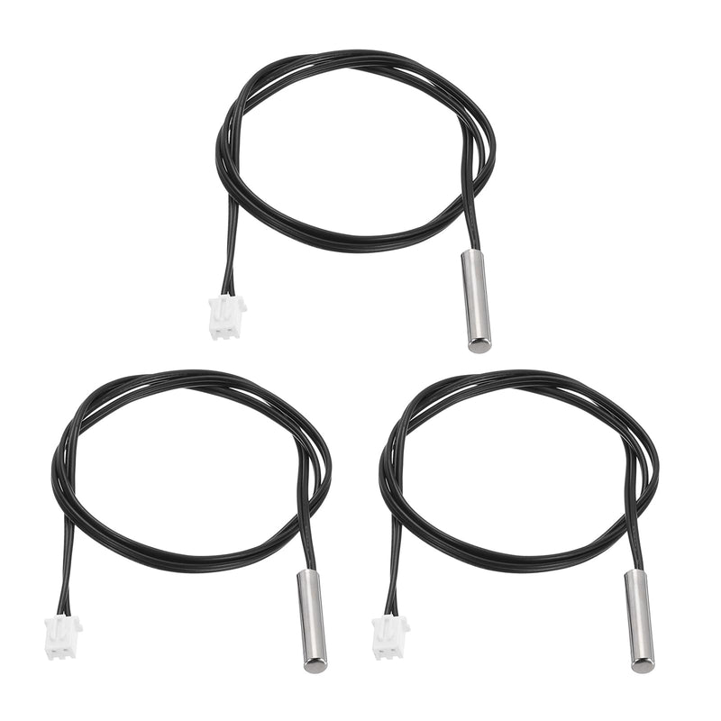 [Australia - AusPower] - uxcell 3 Pcs 50K NTC Thermal Sensor Probe,Nickel-Plated Copper Sensitive Temperature Sensor Probe 19.7 Inch Digital Thermometer Extension Cable Temp Sensor for Electrical Appliances 