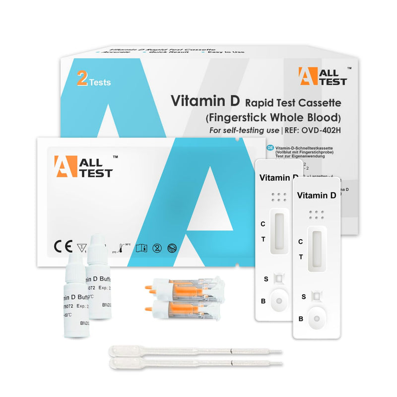 2 ALLTEST Vitamin D Quick Test Home Test Kit Easy Self Test Reliable Measurement of Vitamin D Level Pack of 2
