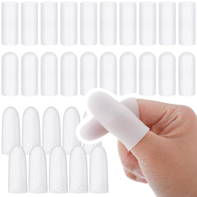 [Australia - AusPower] - Silicone Finger Cots: Soft Thumb Protector 30 PCS Fingertip Covers for Cracked Finger, Arthritis, Eczema, Nail Tips Guards (30) 