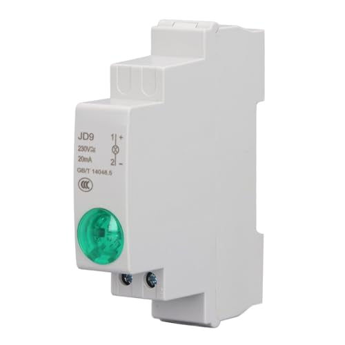 Industrial Indicator Light, DIN Rail Mount, LED Indicator Light, Circuit Signal Indicator for Distribution Box, CNC Lathes, Workshops, AC DC 230V (GREEN) Green