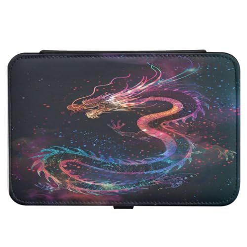 Bolaz Leather Jewelry Box Jewelry Case Storage Box Rainbow Color Dragon For Rings Earrings Necklaces Multi 5