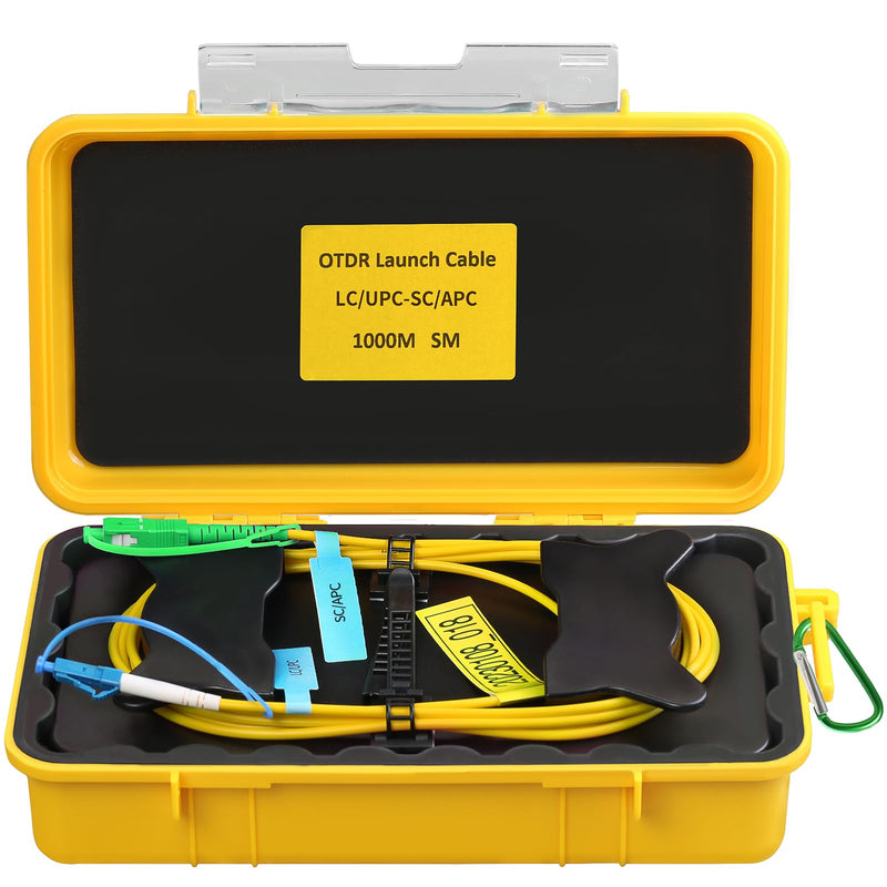 [Australia - AusPower] - OTDR Launch Cable Box SCAPC-LCUPC 1000m OTDR Transmission Cable Box Single Mode (9/125) SM Fiber Tester Extension Line Fiber Dead Zone Eliminator FTTH Testing Tool SCAPC-LCUPC 1KM 