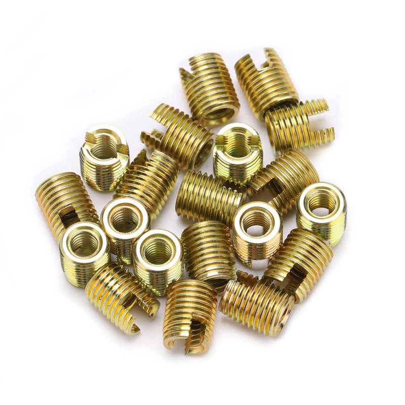 [Australia - AusPower] - Self Tapping Thread Inserts, 20Pcs 302 Carbon Stee Niture Wood Inserts Threaded Inserts, Threaded Inserts for Wood (Inner M12*1.75, Outer M16*1.5, Length 22mm) Inner M12*1.75, outer M16*1.5, length 22mm 