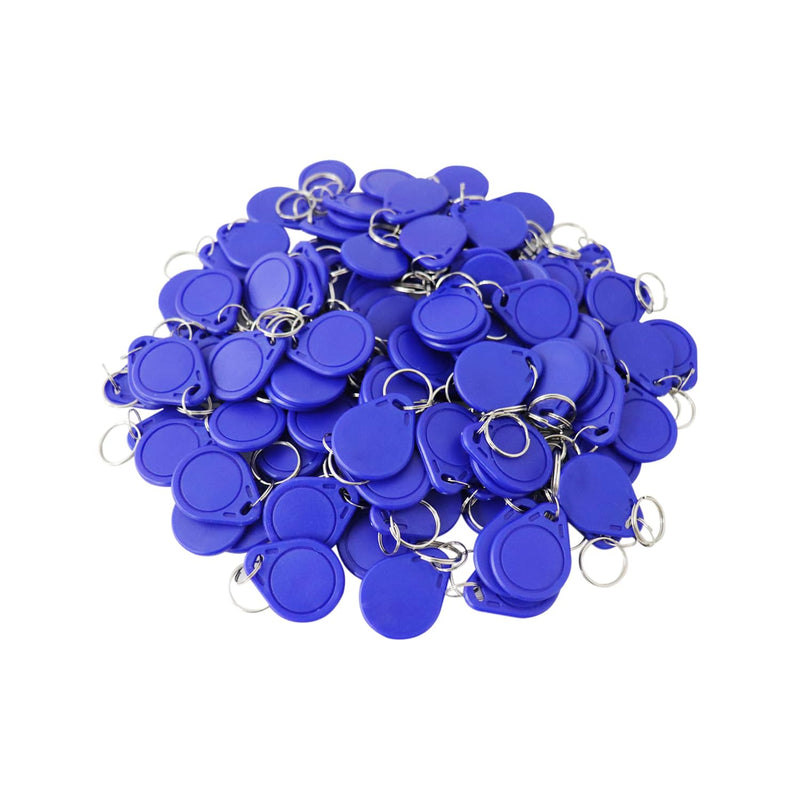 [Australia - AusPower] - ETEKJOY 100PCS 13.56MHz RFID Key Fob Proximity IC Card ISO14443A Token Tag for Electronic Smart Door Lock, Compatible with MIFARE Classic 1K Card M1, Read Only (Blue) Blue 