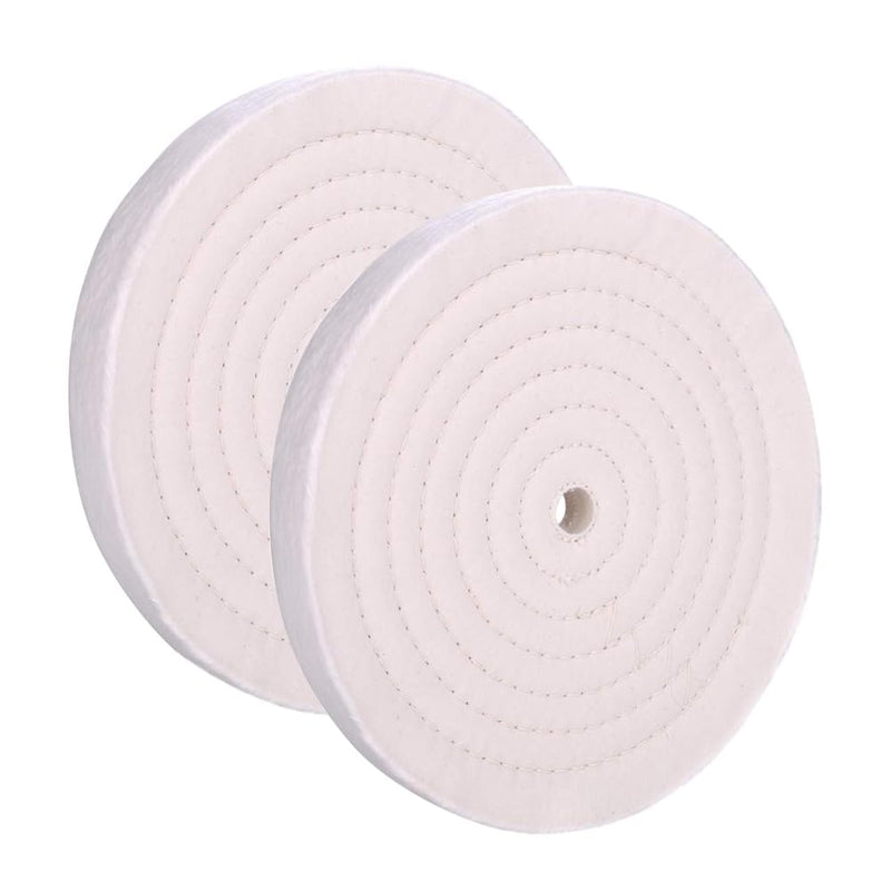 Buffing Polishing Wheel 10 inch Extra Thick Fine Cotton (70 Ply) for Bench Grinder with 3/4'' Arbor Hole,2 Pack 2
