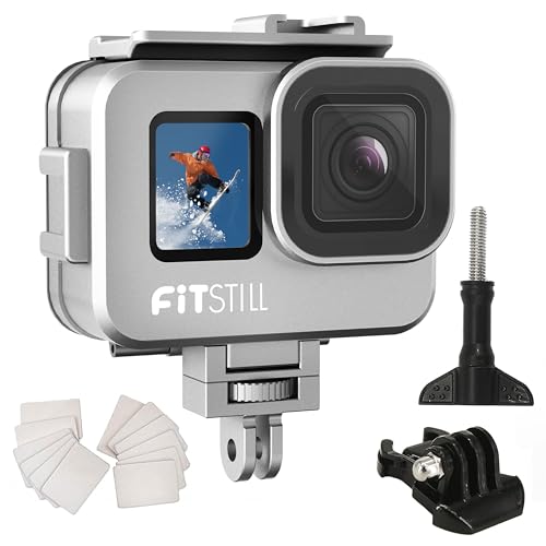 FitStill 263FT/80M Underwater Waterproof Diving Housing for Go Pro Hero 13/12/11/10/9 Black,Protective Underwater Diving Housing Shell Accessories (Hero13/12/11/10/9 Aluminum Alloy Shell) Hero 13/12/11/10/9 Black (Aluminum)