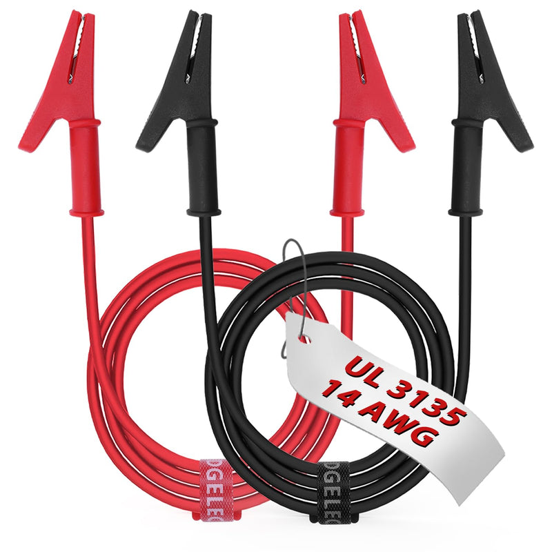 [Australia - AusPower] - 14 Gauge 2pcs/3.3Ft Alligator Clips Electrical with Wires UL3135, Heavy Duty Silicone Test Leads Set Jumper Wires Kit for Testing - EDGELEC 3.3 Ft(1m) 