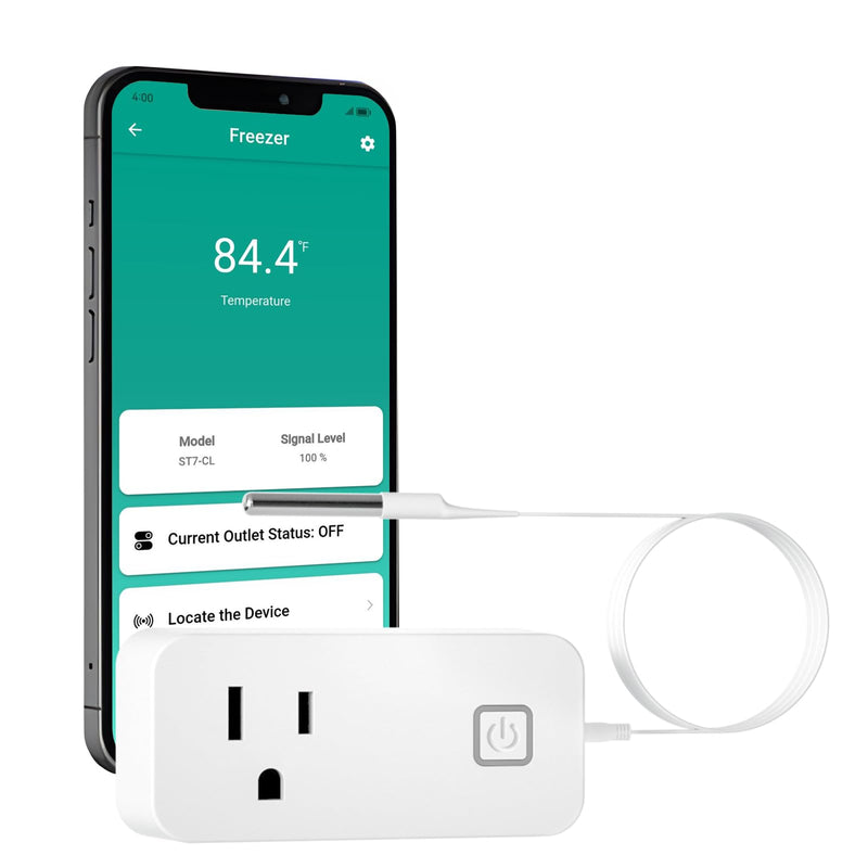 [Australia - AusPower] - MOCREO Temperature Controller Reptile Thermostat Outlet, Bluetooth Temp Control Plug with Alarm for Terrarium Heat Mat Heating Pad, Greenhouse, Homebrew Fermenter, 100~240V 10A 1100W White 