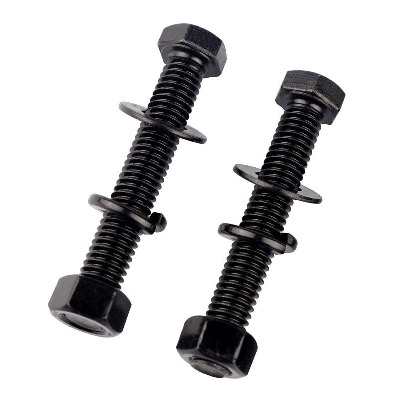 [Australia - AusPower] - 8 Sets 1/4-20 x 2 Stainless Steel Hex Head Screws Bolts with Nuts Flat Washers Lock Washers 304 SS 18-8, Fully Threaded Black 1/4-20 x 2" (8 Sets) 