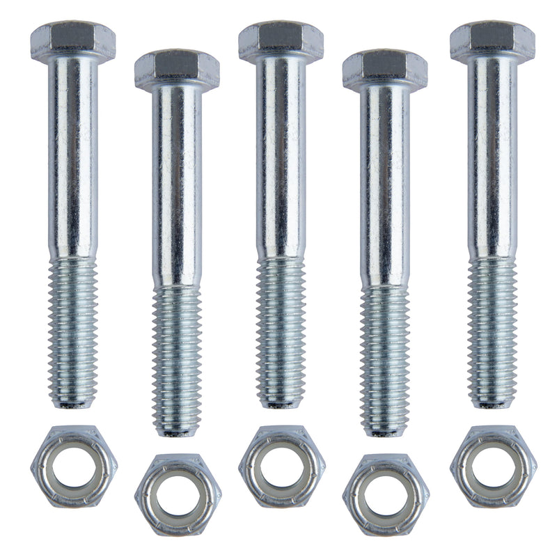 [Australia - AusPower] - 5 Pack - Grade 5 Shear Bolts for Rotary Cutters with Nylock Nuts，1/2" x 3-1/2" (Grade 5) 