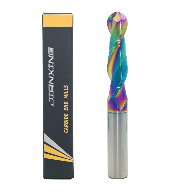 [Australia - AusPower] - 1/2" Extra Long DLC Coated 2-Flute Carbide Ball Nose End Mill, 4" Overall Length, Ideal for Aluminum, Copper Alloys & Plastic Machining–High Precision & Wear-Resistant Cutting Tool (1 Piece) 1/2" Extra Long 
