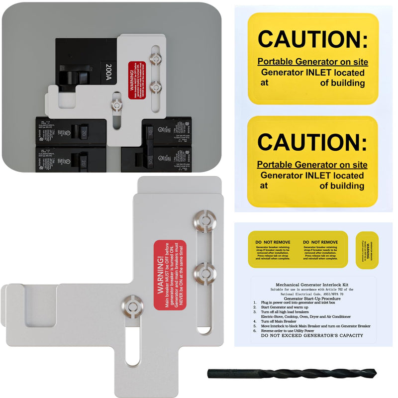 [Australia - AusPower] - Generator Interlock Kits are Compatible with Siemens or Murray 150 or 200 amp Panels. The spacing Between Main and Branch Breakers is 7/8-1 1/4"，Professional Interlock Kit(SIE-P2) SIE-P2 