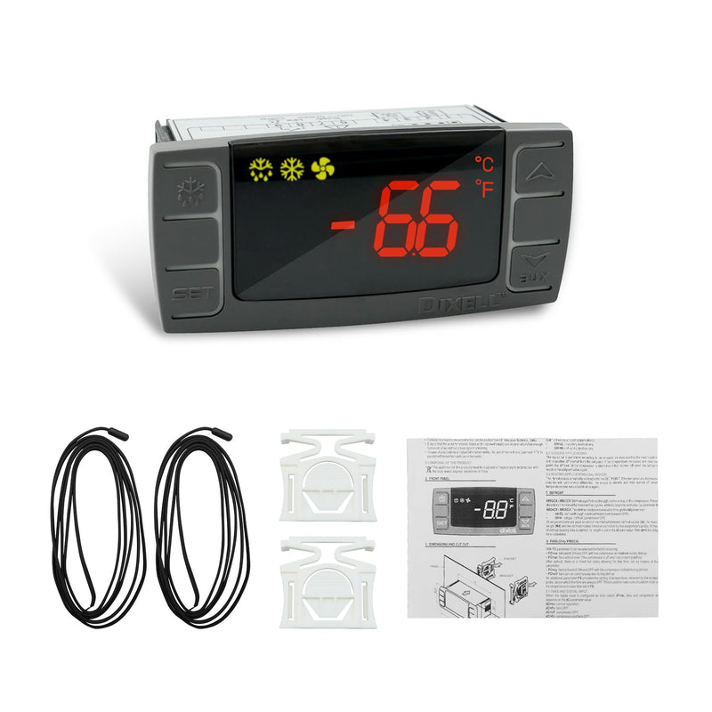 [Australia - AusPower] - XR02CX-4N1F1 Dixell Temperature Controllers Refrigerator Digital Thermostat Controller for Fridges Freezers Heating Appliances 120V/50-60Hz with 1 NTC Probe 