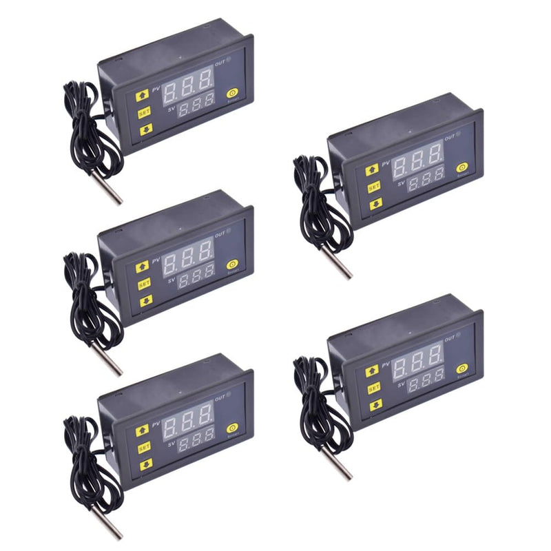 [Australia - AusPower] - 5pcs W3230 220V 20A Digital Temperature Controller with NTC Temperature Probe LED Heating Cooling Instrument Regulator Control Range from -50℃ to 120℃ 