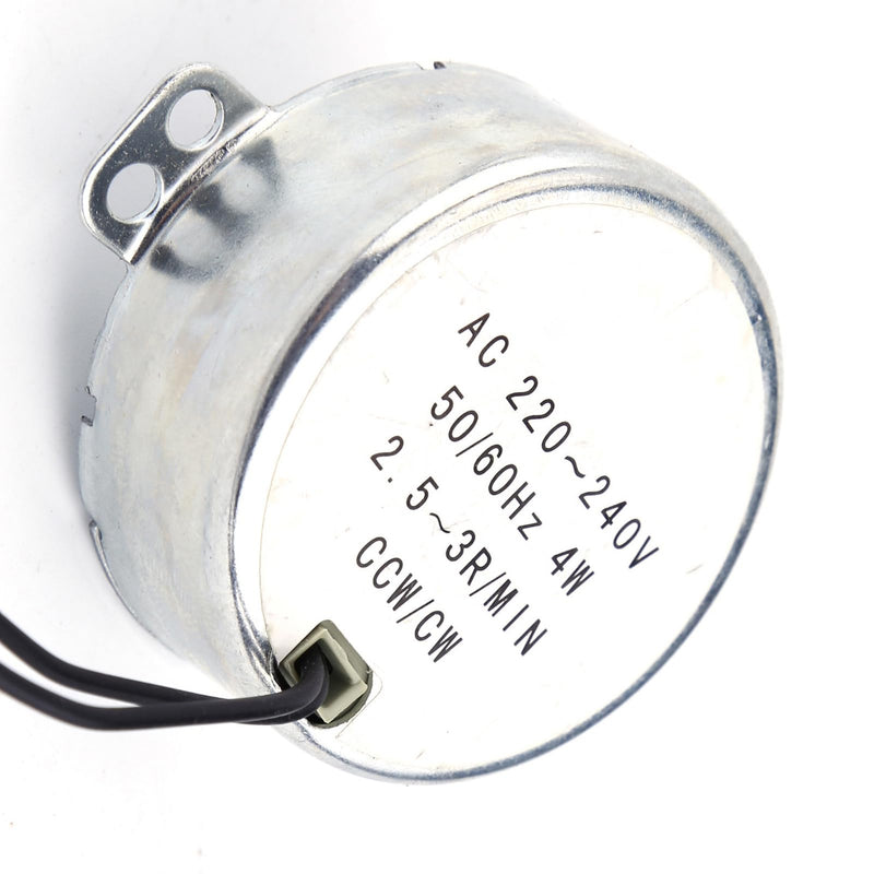 Synchronous Motor, 50/60Hz Frequency 220-240V AC Synchronous Motor Gear Motor 4W Gear Motor CW/CCW, Pyramid Motor Quiet for Microwave Oven Turntable (2.5-3RPM) 2.5-3 rpm