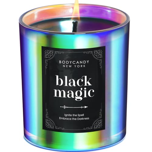 BCNY Black Magic Candle – Cool Spiritual Scented Black Candle Enchantment, Scented Aromatherapy Soy Candles Gifts for Men Women – Transform Your Home with Mystical Ambiance – Handcrafted in USA