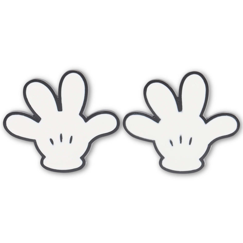 Open Road Brands Disney Mickey Mouse Hands Metal Knobs - Fun Mickey Mouse Knobs for Dresser or Cabinet - Pack of 2 White