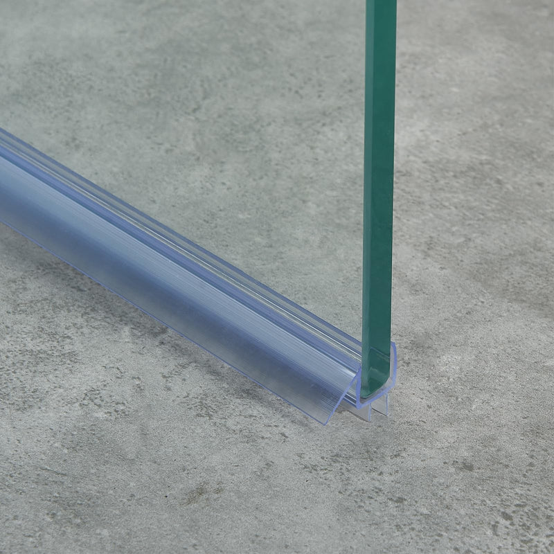Frameless Shower Door Bottom Seal for 3/8" (10mm) Thick Glass, 36" Long, Clear Vinyl, No Adhesive Required, Stops Leaks Clean 36" Length for 3/8"