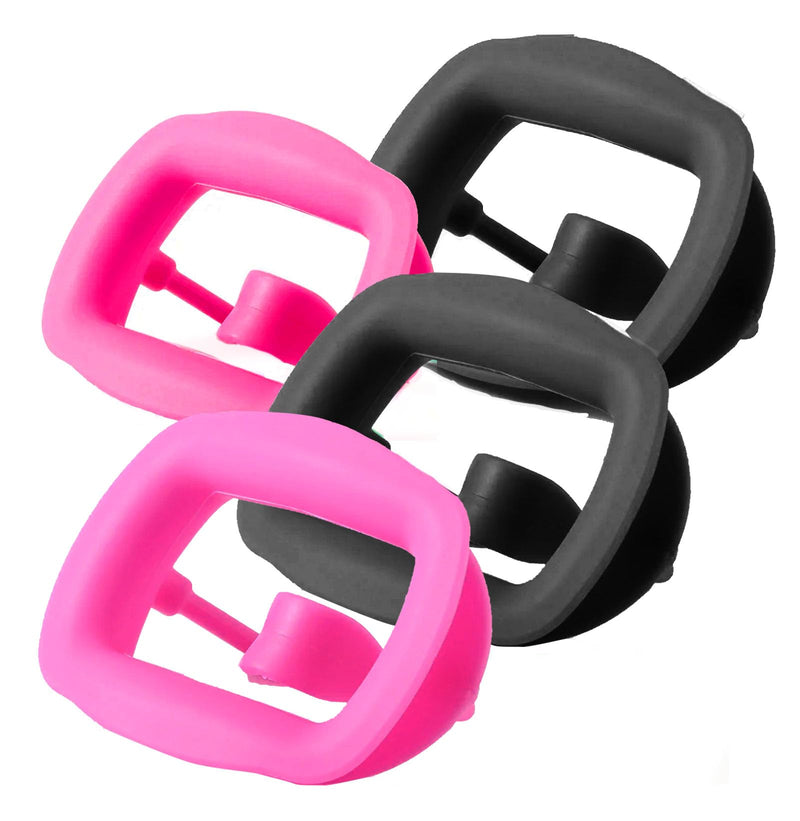[Australia - AusPower] - 4Pcs Autoclavable Silicone Mouth Opener, Dental Cheek Retractor, Intraoral Lip Retractor (2Pink+2Black) 2Pink+2Black 