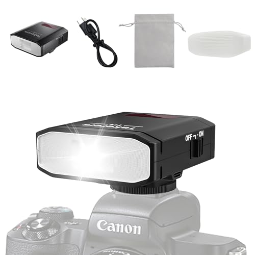 Takerers Camera Flash, Mini Flash Speedlite with GN14, 22 Levels Flash Power, CCT 5600K, M/S1/S2 Optical Control Compatible for Sony/Canon/Fuji/Nikon/Panasonic/Olympus Camera