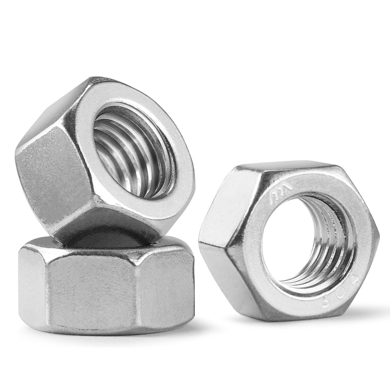 [Australia - AusPower] - 20 Pack 3/8-16 Hex Nuts, Stainless Steel 304 (18-8) Hex Nut, 3/8 Nut Standard Inch Coarse Thread Hex Machine Screw Nuts Silver 20 