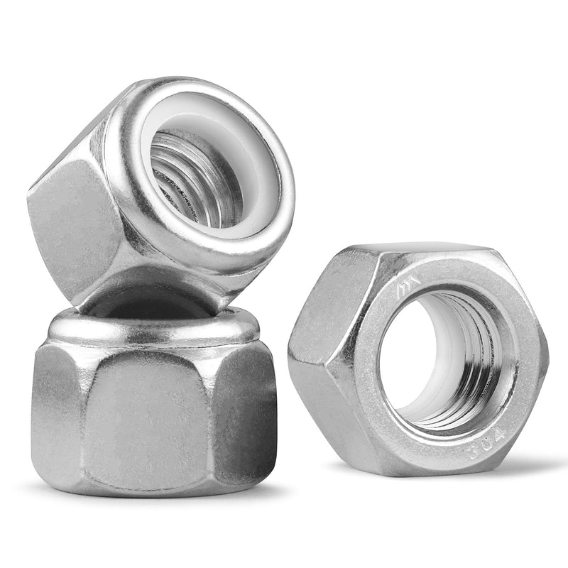 [Australia - AusPower] - 50Pcs 5/16-18 Lock Nuts, Nylon Insert Locknuts 304 Stainless Steel 18-8 SS Self-Locking Nuts, Coarse Thread Hex Nylock Nut Silver 50 