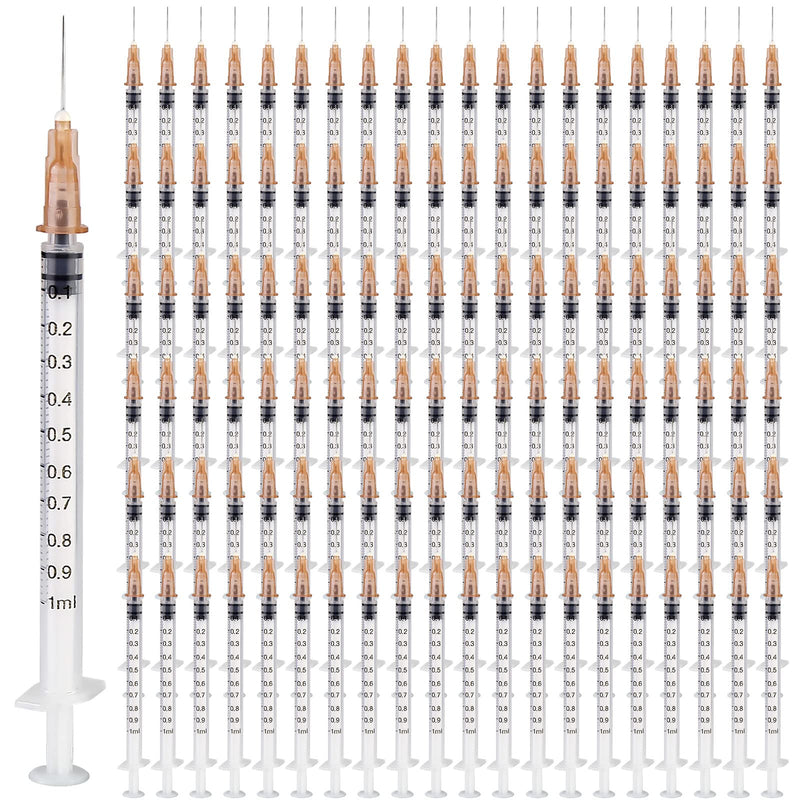 100 Pieces Syringe 1 ml, Vegena 1 ml Syringe Set Plastic Tube Syringes Disposable Syringes Small Dosing Syringe Liquid Syringe Independent Seal Packaging Disposable Syringes