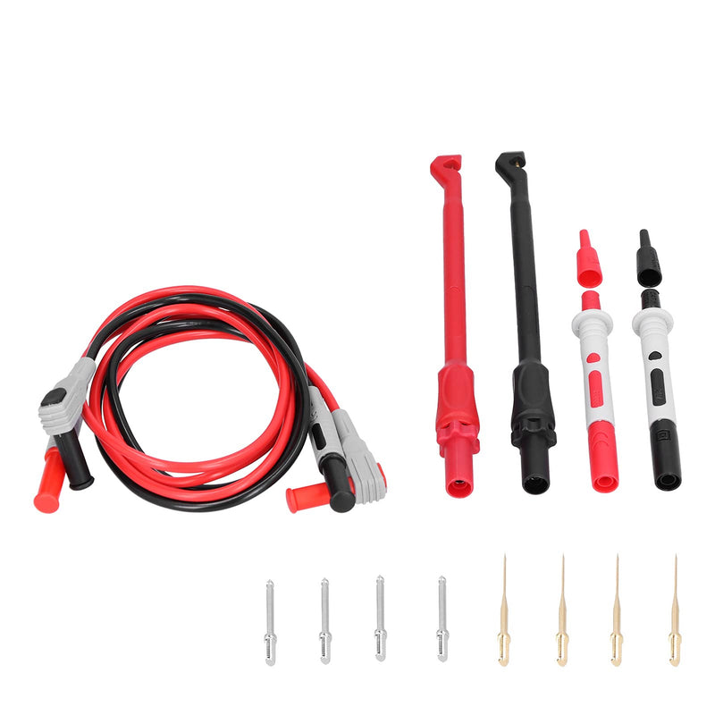 [Australia - AusPower] - P1033B Banana Plug Test Leads Kit, Replaceable Needle & Hook Probes for Multimeter, High Conductivity Brass & Silicone, Ideal for Home, Lab, Auto & Industrial Use 