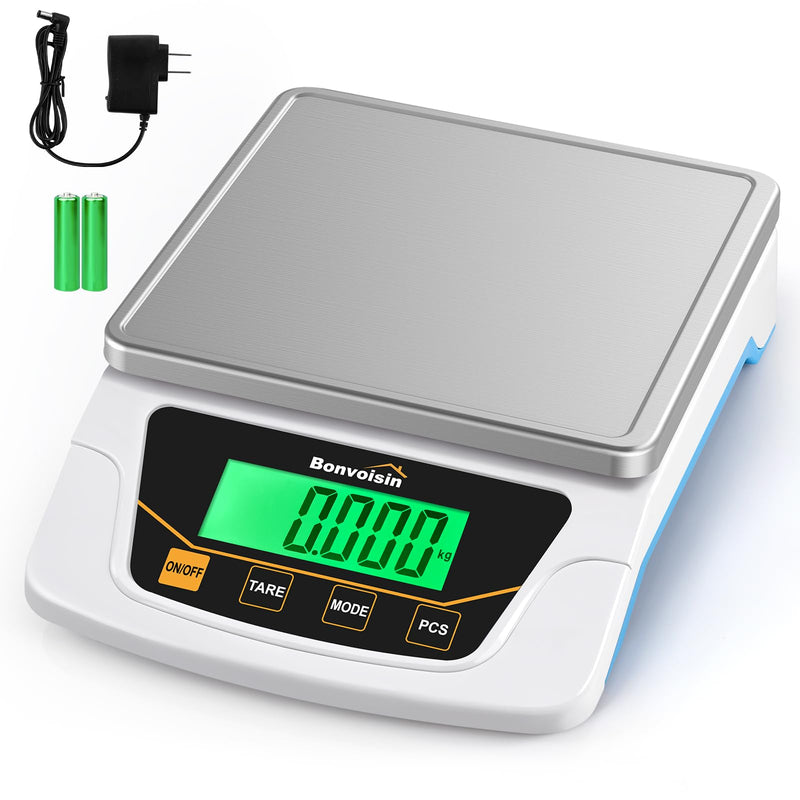 [Australia - AusPower] - Bonvoisin Digital Scale 0.1 Gram Accuracy Precision Lab Scale 6000g Scientific Digital Balance for Laboratory, Jewelry Weighing 