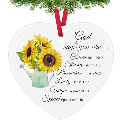 Christian Christmas Ornaments Inspirational Religious Ornaments Bible Verse Religious Gifts Scripture Gifts Religious Gift for Women Men Faith Christmas Easter Prayer Gift Christmas Tree Decoration