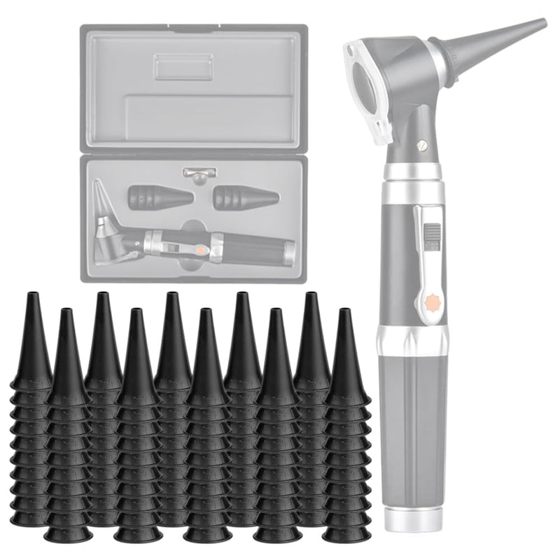 Jiusion Original 100 Pack 4 mm Otoscope Speculum Tips for Jiusion 3X Otoscope or Same Style Otoscope, Disposabe Speculum Otoscope Caps Accessories 100 Pieces in Total | Disposable Speculum Otoscope Caps Accessories Pack of 100 ABS Plastic for Jiusion a...