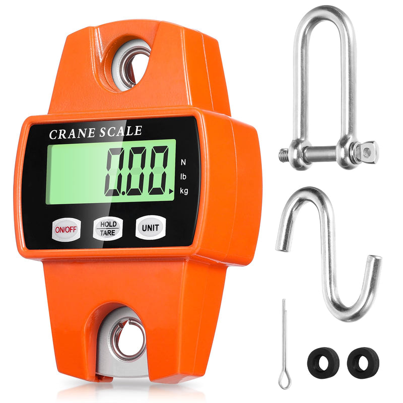 Digital Hanging Scales 300 kg 660 lbs, Hanging Scales Electronic Crane Scales with Accurate Sensors & LCD Display, Mini Portable Scales with Hooks for Farm, Factory, Hunting 300KG