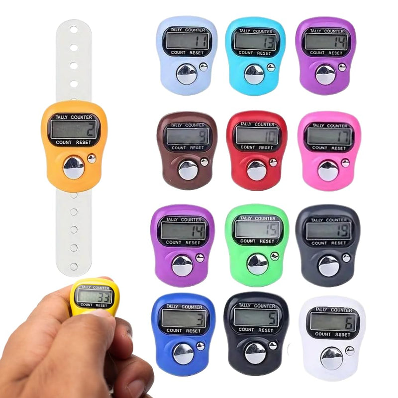 [Australia - AusPower] - DuaProducts 13 Pack Electronic Finger Counter, Mini LCD Digital Display Tally Counter 5-Digit Number Count Clicker, Counters Clickers for Knitting, Crochet, Coaching, Lap, Golf, Toddler & Fidget 