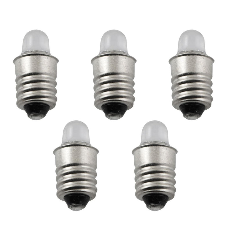[Australia - AusPower] - Maxmoral 5PCS Miniature Flashlight Bulb E10 Bulb 3V Replacement Bulb Mini Light Pen Crystal Bulb 2.1cm/ 0.83 inch for Medical Pen Crystal Bulb Medical Pen Light Cool White 