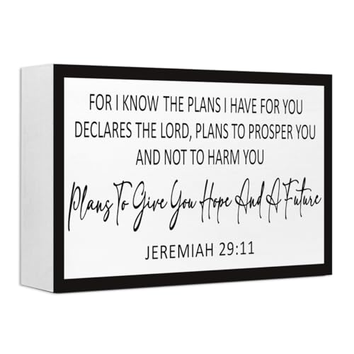 Jeremiah 29:11Wood Sign,For I Know the Plans I Have for You Bible Verses Wood Box Signs,Christian Scripture Plaques for Home Decor Jeremiah 29:11