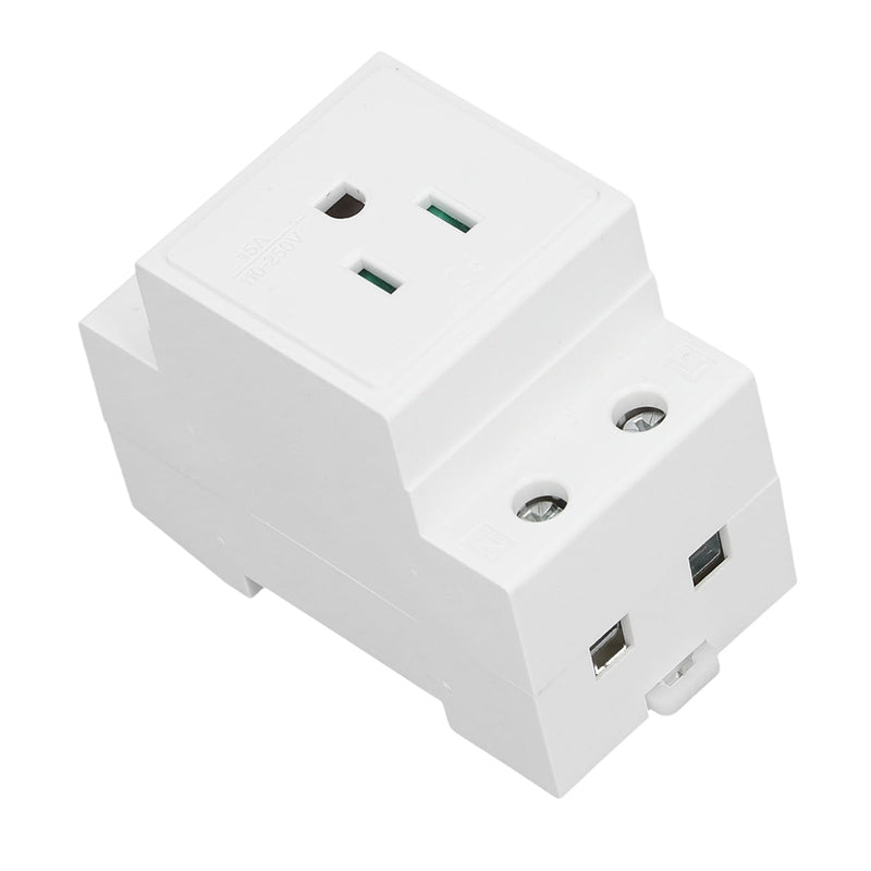 [Australia - AusPower] - Ejoyous Din Rail Outlet, DIN Rail Socket Built in Protective Con tact Earthing Con tact Outlet for Distribution Panel (US AC110‑250V 15A) US AC110‑250V 15A 