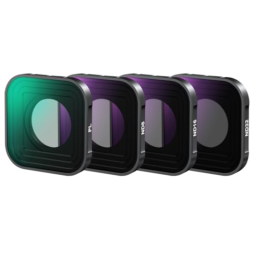 NEEWER PL ND Filter Compatible with GoPro Hero 13 12 11 10 9 Black, 4 Pack PL ND8 ND16 ND32 HD Multicoated Slim Neutral Density Polarizer Lens Filter Kit Action Camera Accessory, FL-GP18 Plastic Frame 4 Packs ND+PL