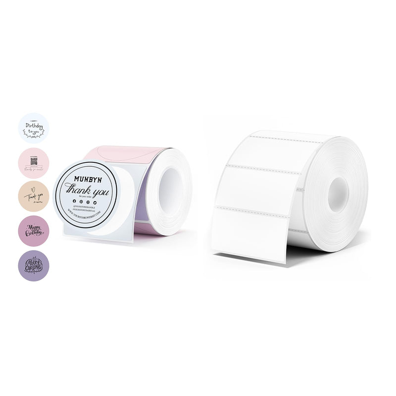 2 Inch Round Thermal Labels+2x1 Inch Thermal Labels