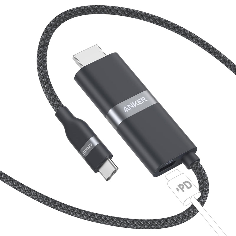 Anker Nano USB C to HDMI Cable Adapter with 140W PD Fast Charging Port, 4K@60Hz,Sustainable with Advanced Shielding, Thunderbolt 5/4/3 Compatible, for MacBook, iPhone, HD TV (6FT,Black) 6FT