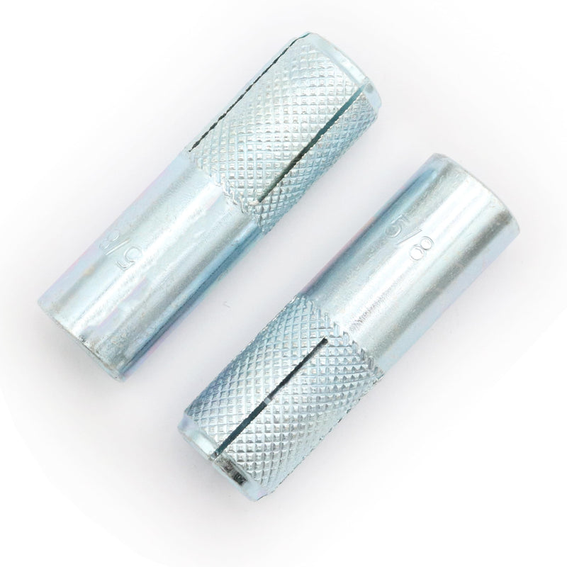 [Australia - AusPower] - 5pcs Drop in Anchors, (5/8''-11) Knurled Drop-in-Anchor for Solid Concrete, Internal Forced Expansion Screw Bolts, Carbon Steel, Zinc Plated (Silver) 