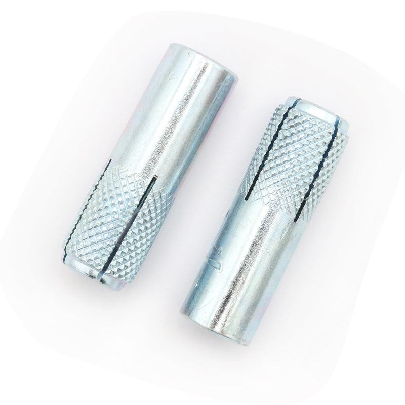 [Australia - AusPower] - 10pcs Drop in Anchors, (1/2''-13) Knurled Drop-in-Anchor for Solid Concrete, Internal Forced Expansion Screw Bolts, Carbon Steel, Zinc Plated (Silver) 