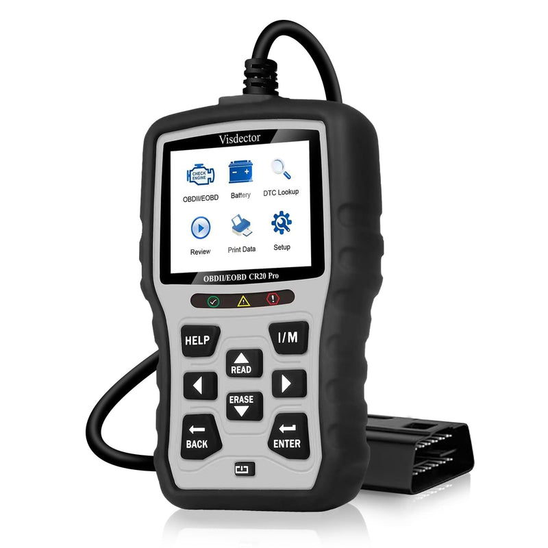 [Australia - AusPower] - CR20 Pro Enhanced Universal OBD2 Scanner Car Code Reader Check Engine Fault Reader to Turn Off CEL Light, Read & Clear DTCs, Data Graphing, Voltage Test, Silver/Black 