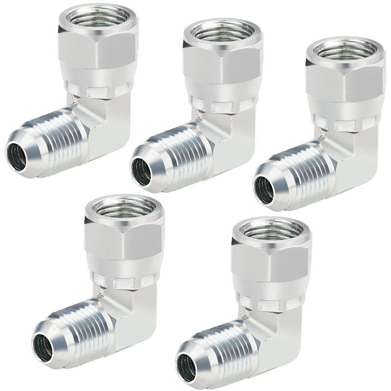[Australia - AusPower] - 3/8’’ hydraulic fittings 90 degree, 3/8" Male JIC x 3/8" Female JIC Swivel, 5PCS 